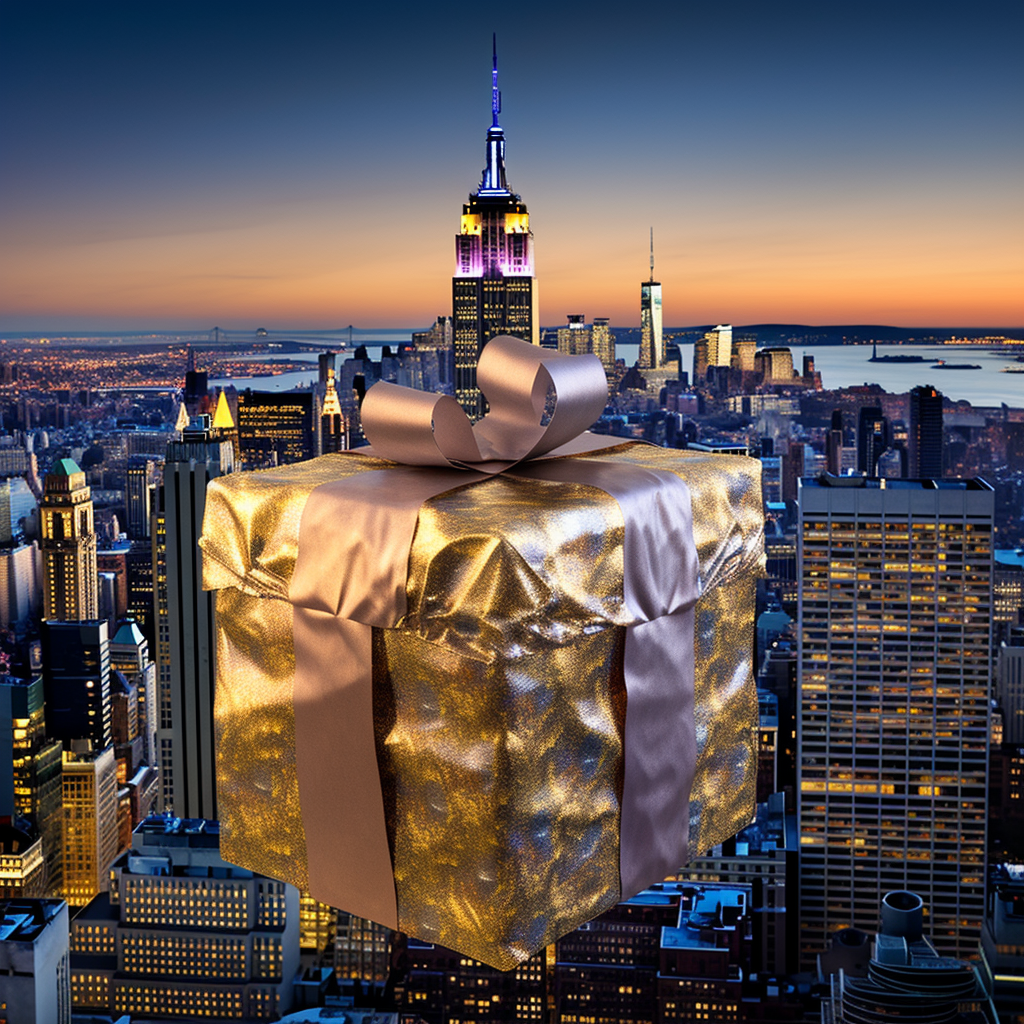 Empire State Building gift wrapped in New York