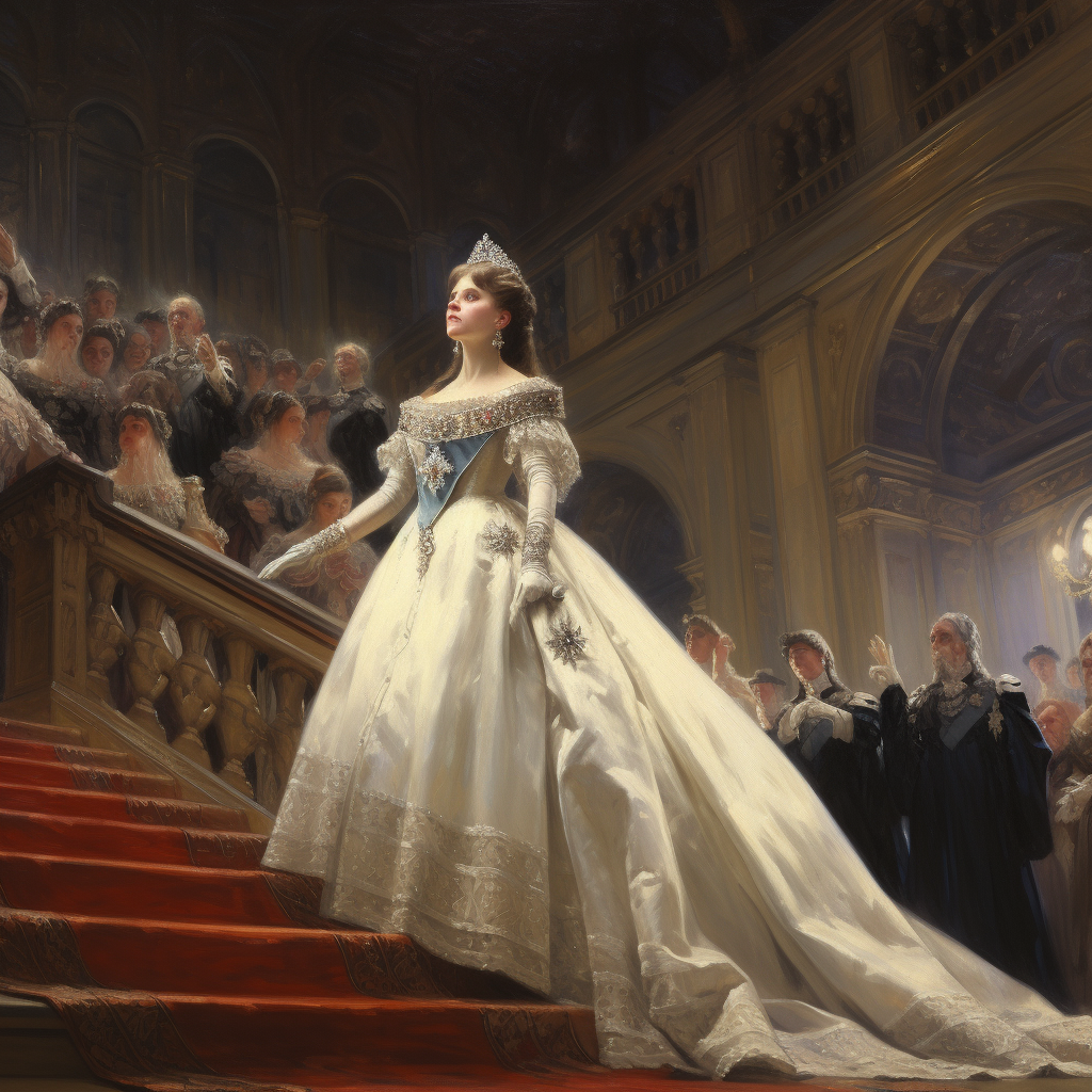 Empress addressing Senate in Victorian portrait