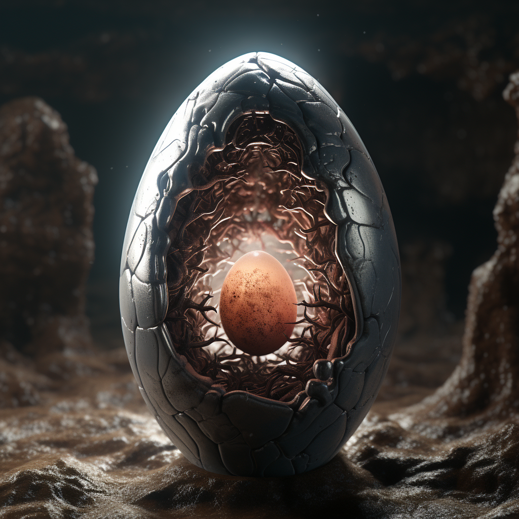 Mysterious empty alien egg