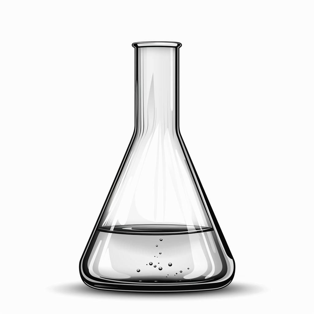 empty chemical flask white background