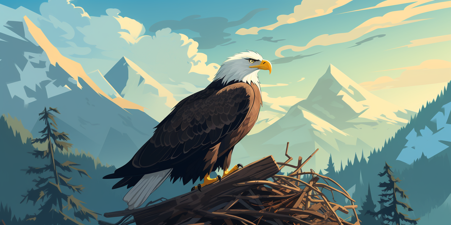 Beautiful Illustration of an Empty Eagle Nest