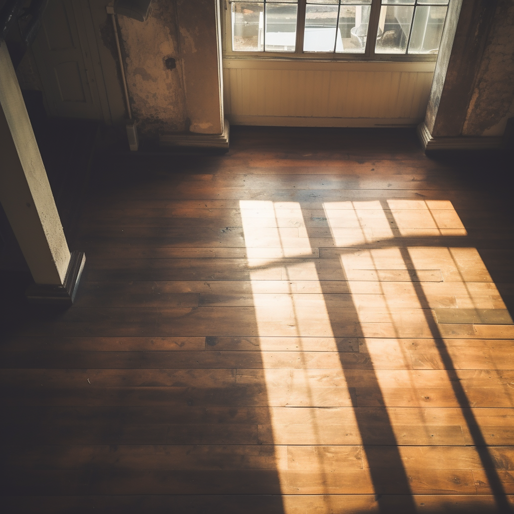 Empty floor with warm tones