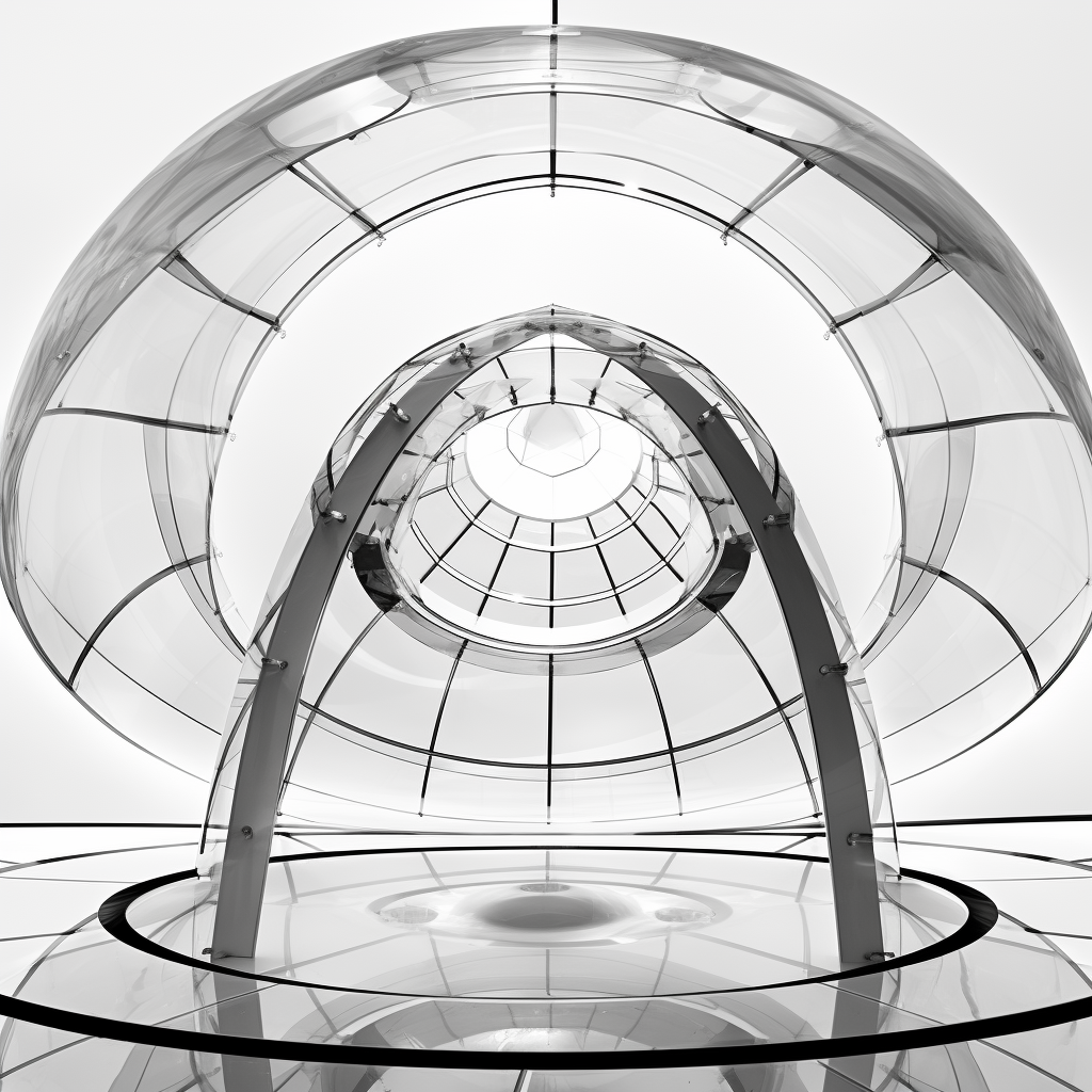 Empty glass dome on white background