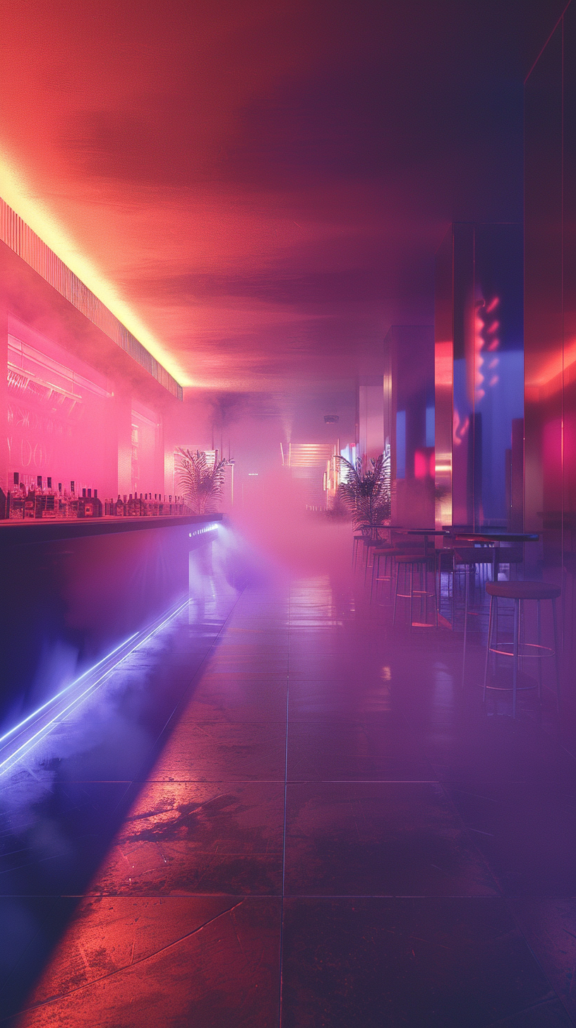 realistic empty nightclub summer scene