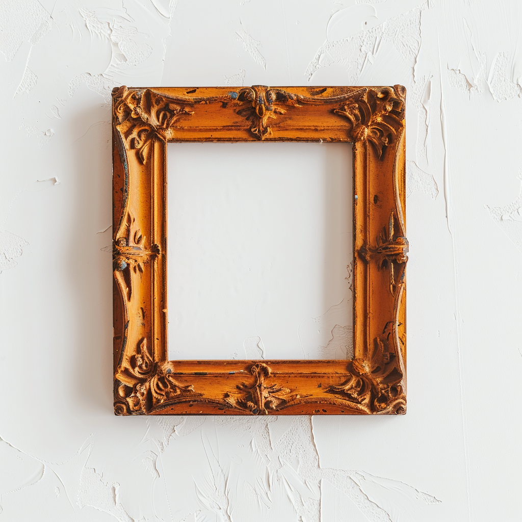 Orange frame on white wall