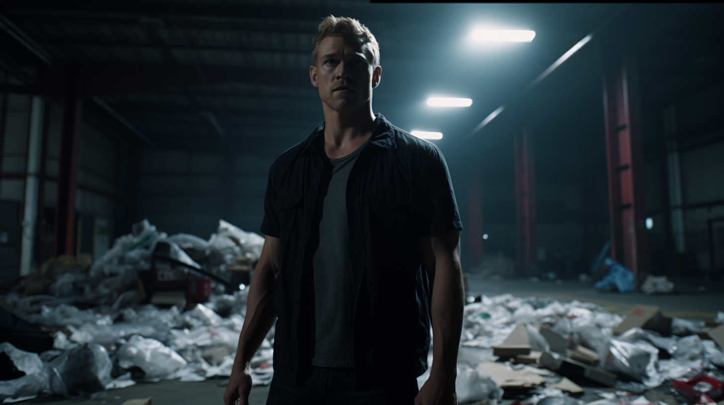 Alan Ritchson in an Empty Parking Garage