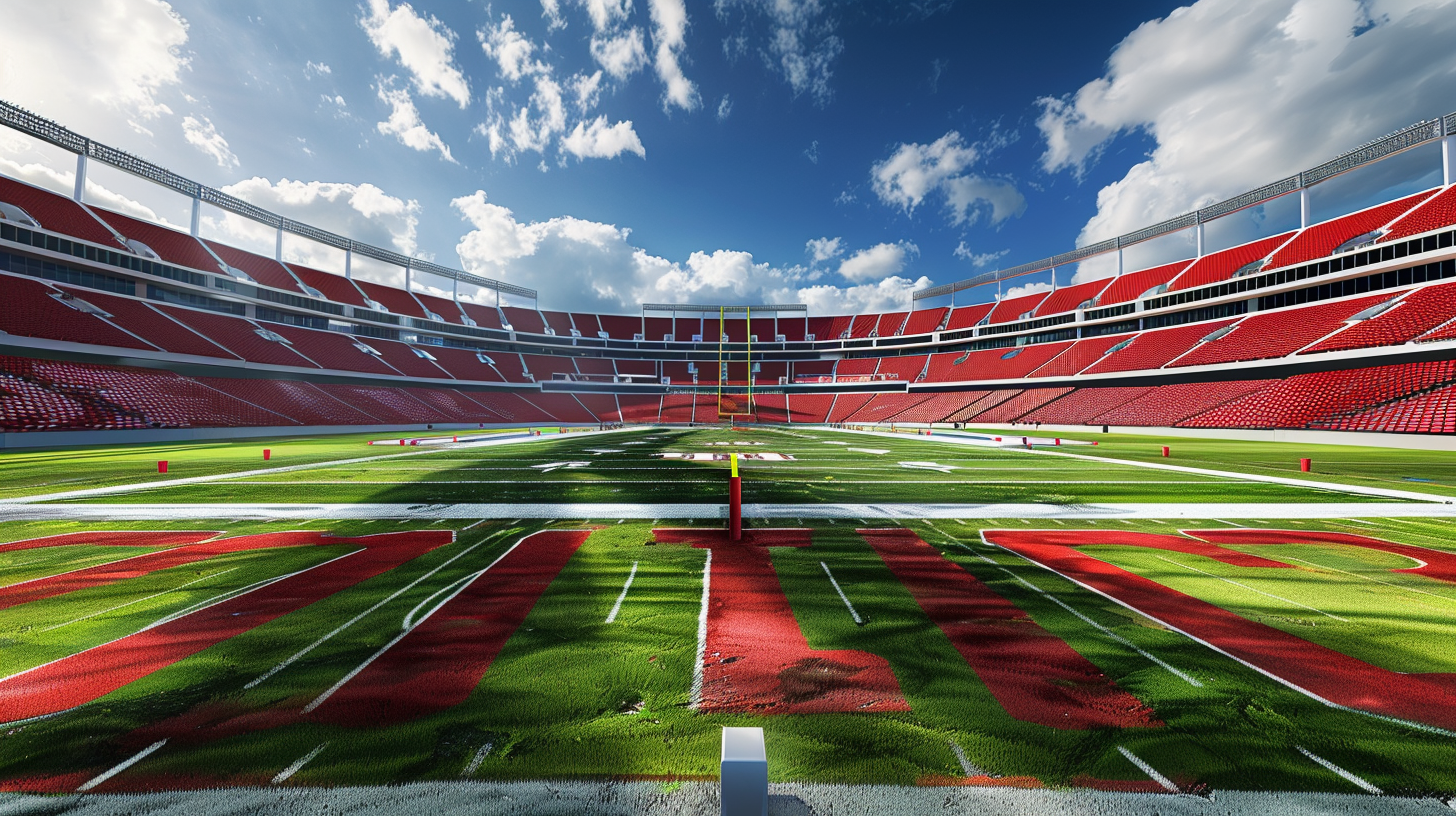 Red Seats at American Football Stadium