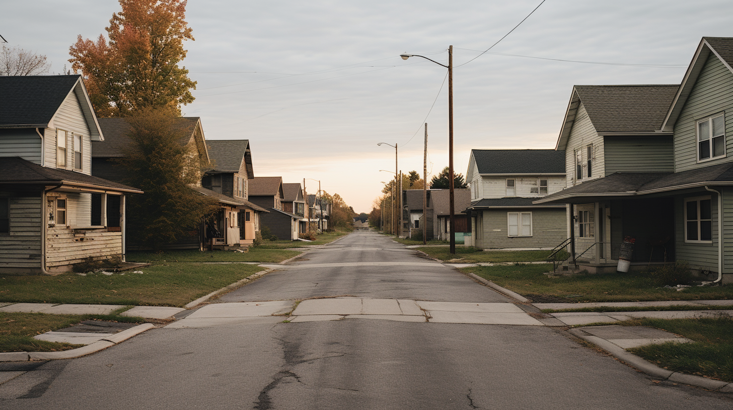 Empty suburban block in Ohio