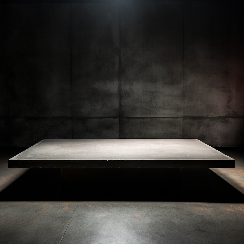 Empty concrete slab on dark table