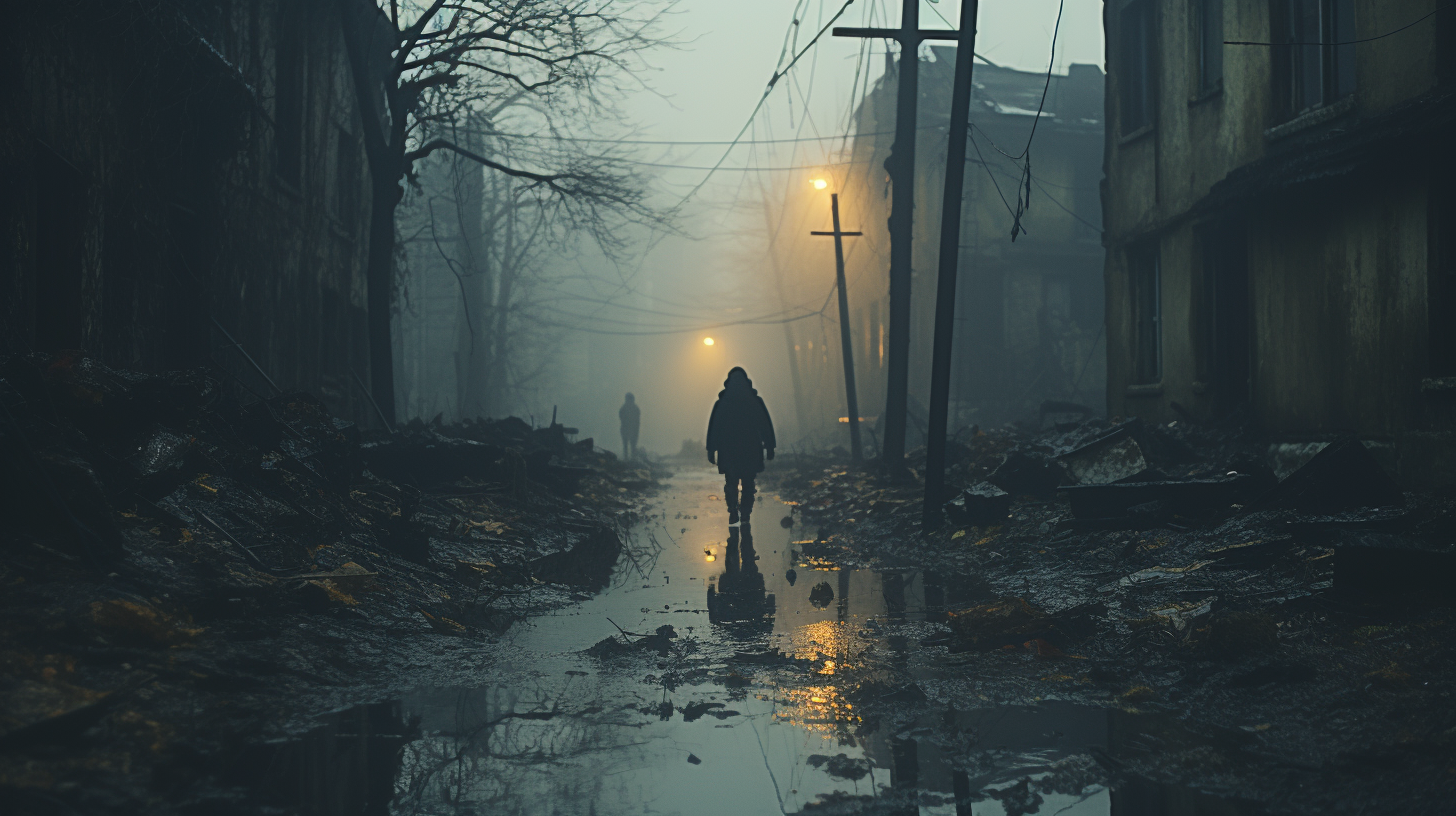 Image of empty neighborhood with nostalgic atmosphere