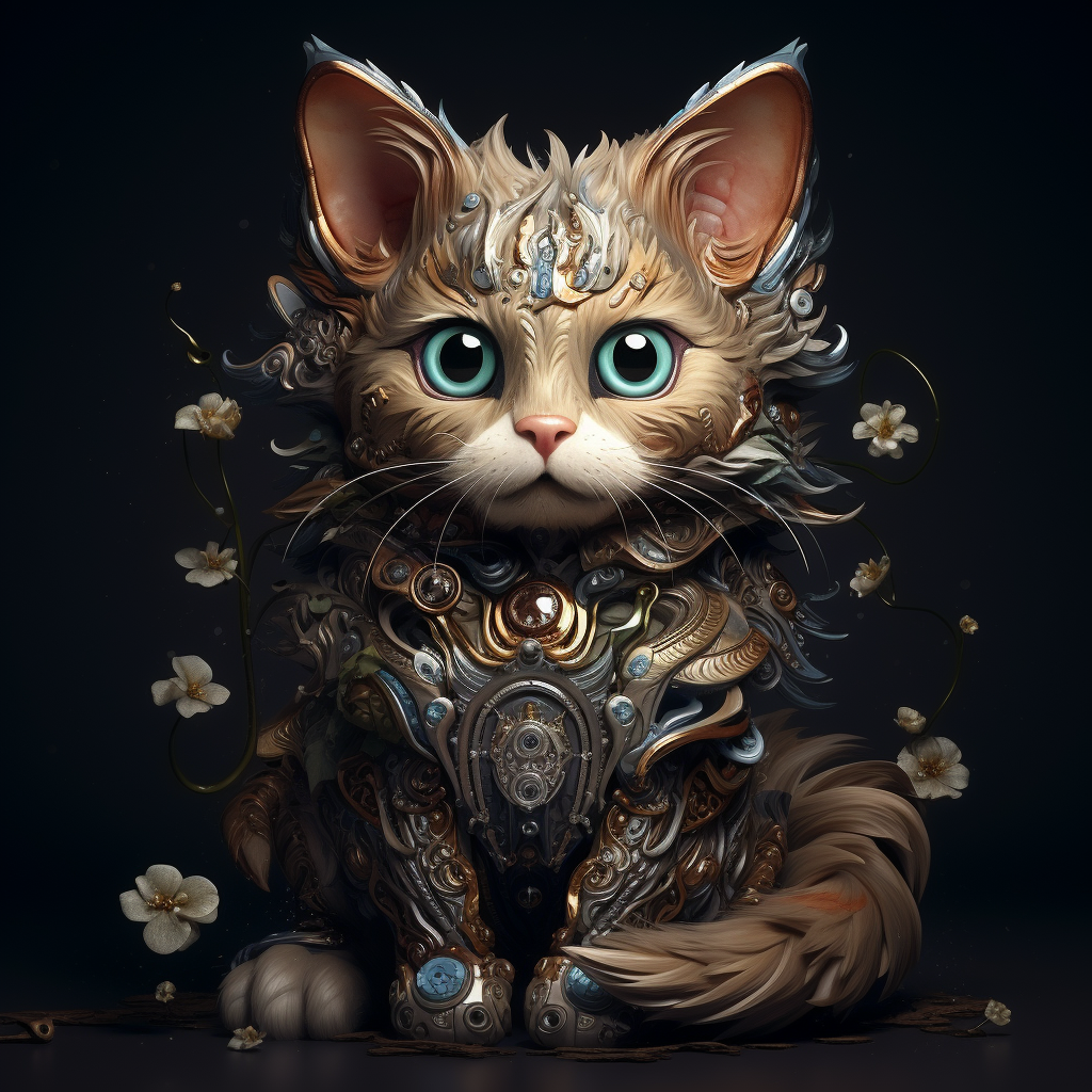 Beautifully Detailed Enchanted 3D Cat