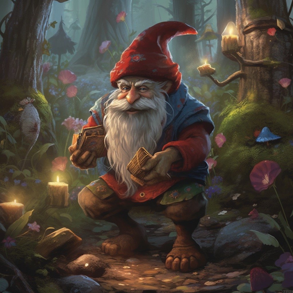 Gnomes facing magical forest challenges