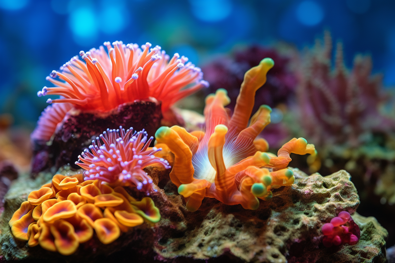 Enchanting Coral Polyp and Cleaner Shrimp Scene