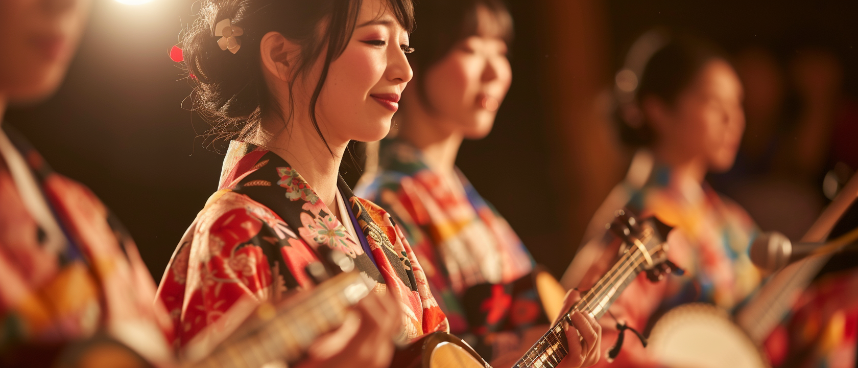 Live Performance of Women Playing Shamisen and Singing