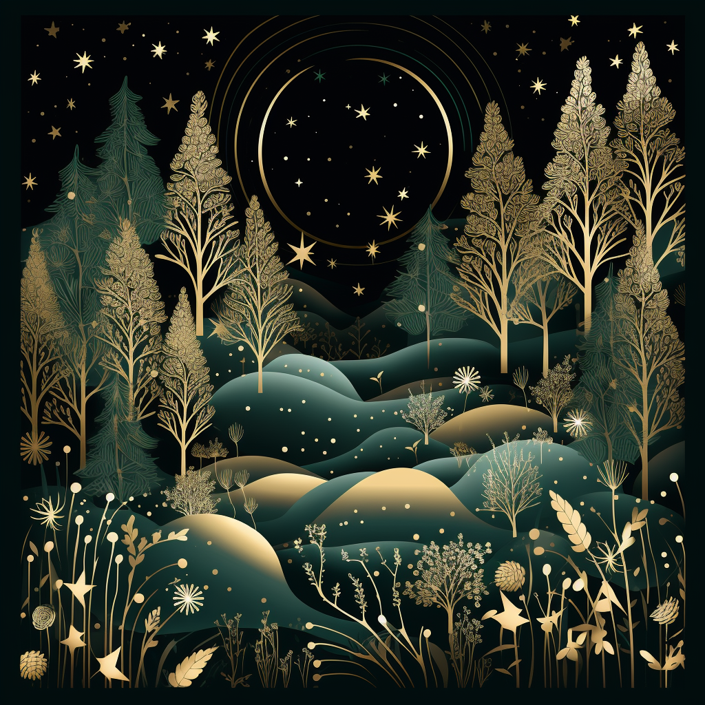 Enchanting Christmas Illustration with Feminine Touch