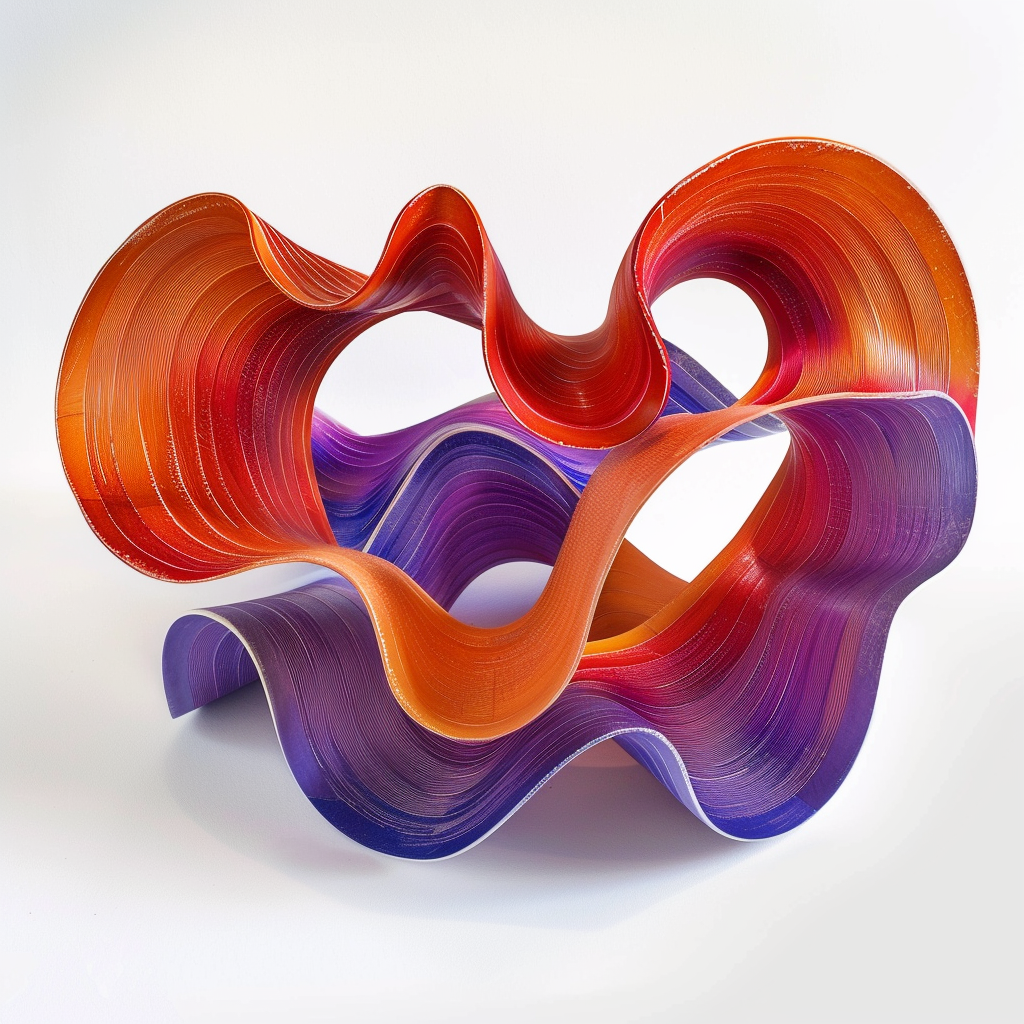 Mobius ribbon orange violet design