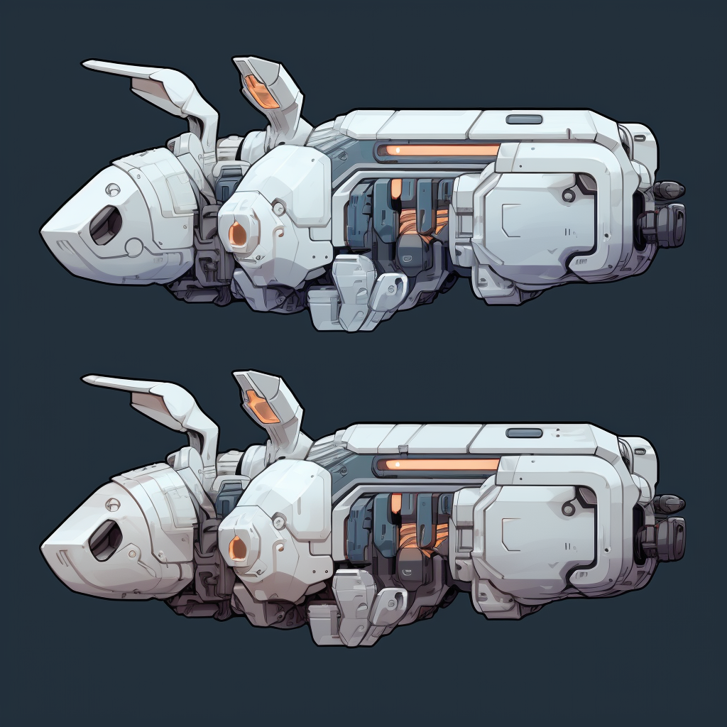 Enemy ships textured like rabbits