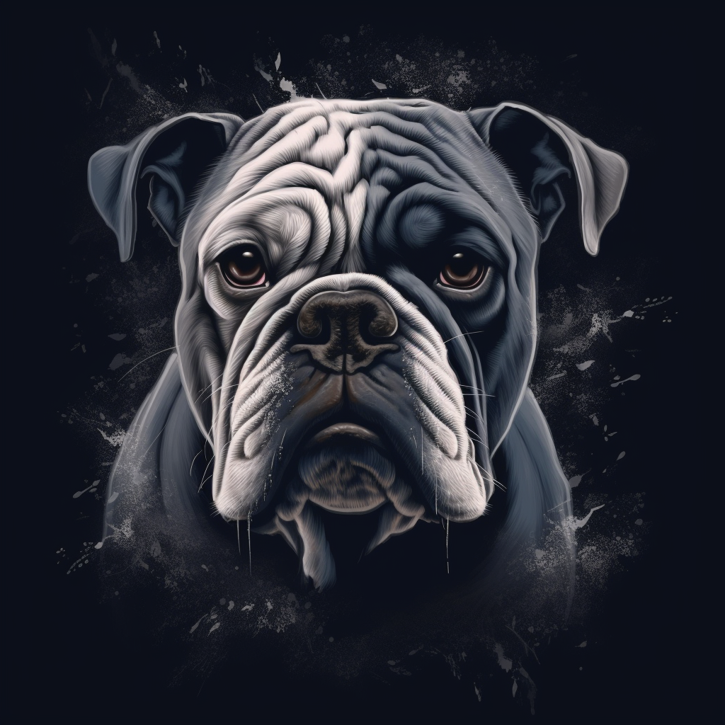 English bulldog as dark thunder cloud