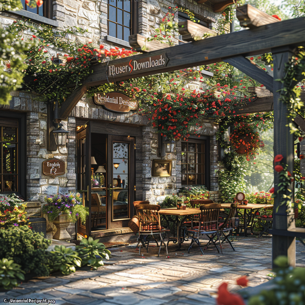 Dining Pergola at English Cottage