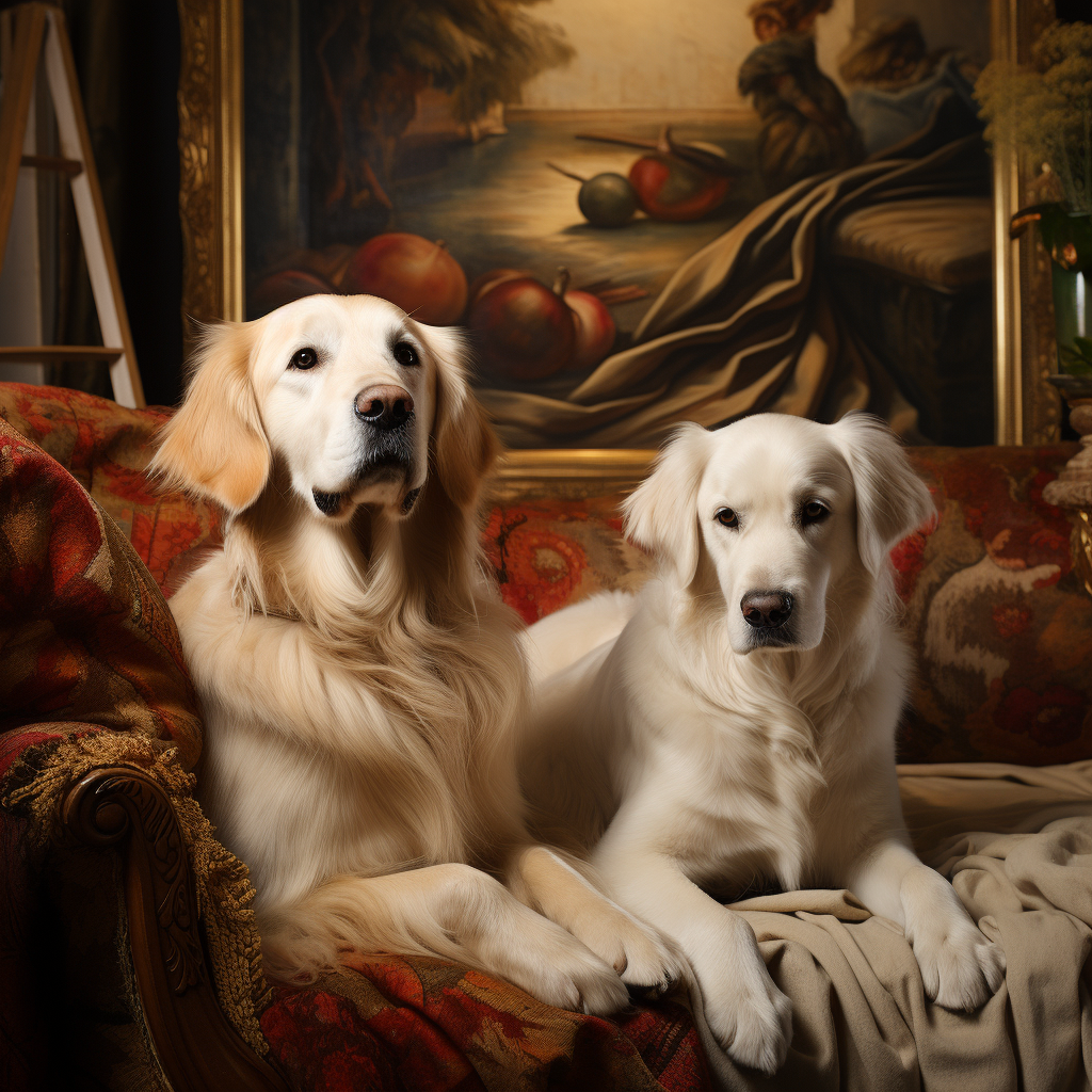 English Creme Golden Retrievers in Contemporary Settings