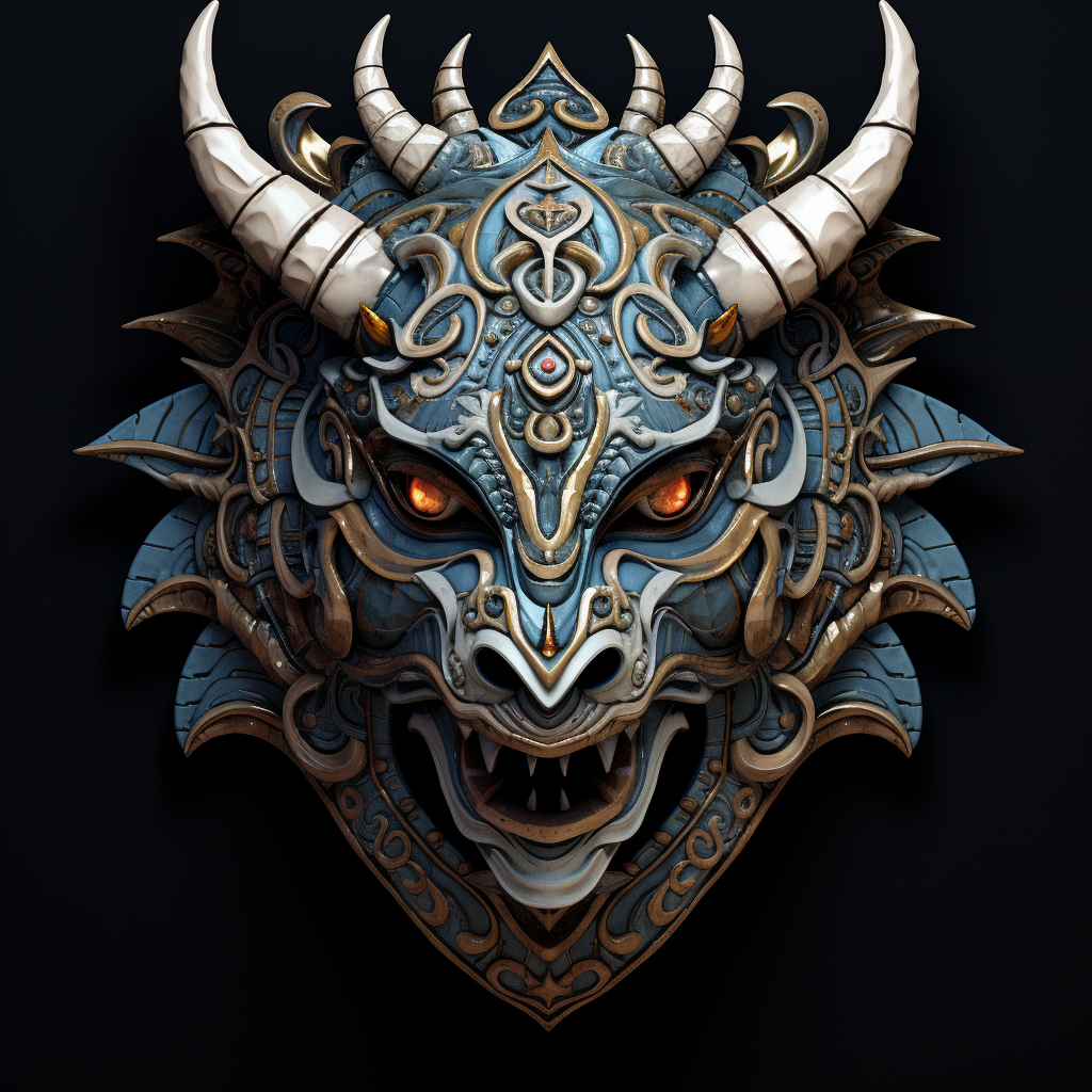 Fantasy dragon head illustration