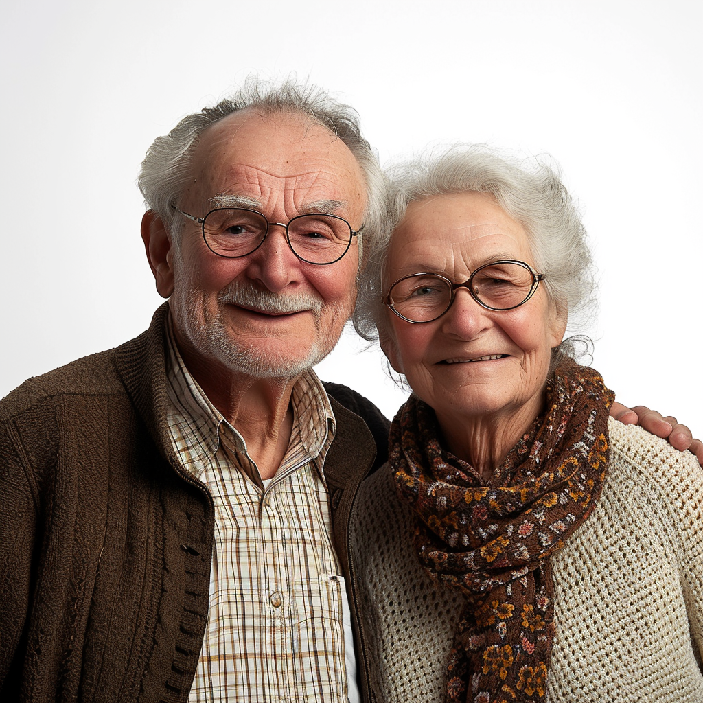 Smiling English Grandparents, Age 58