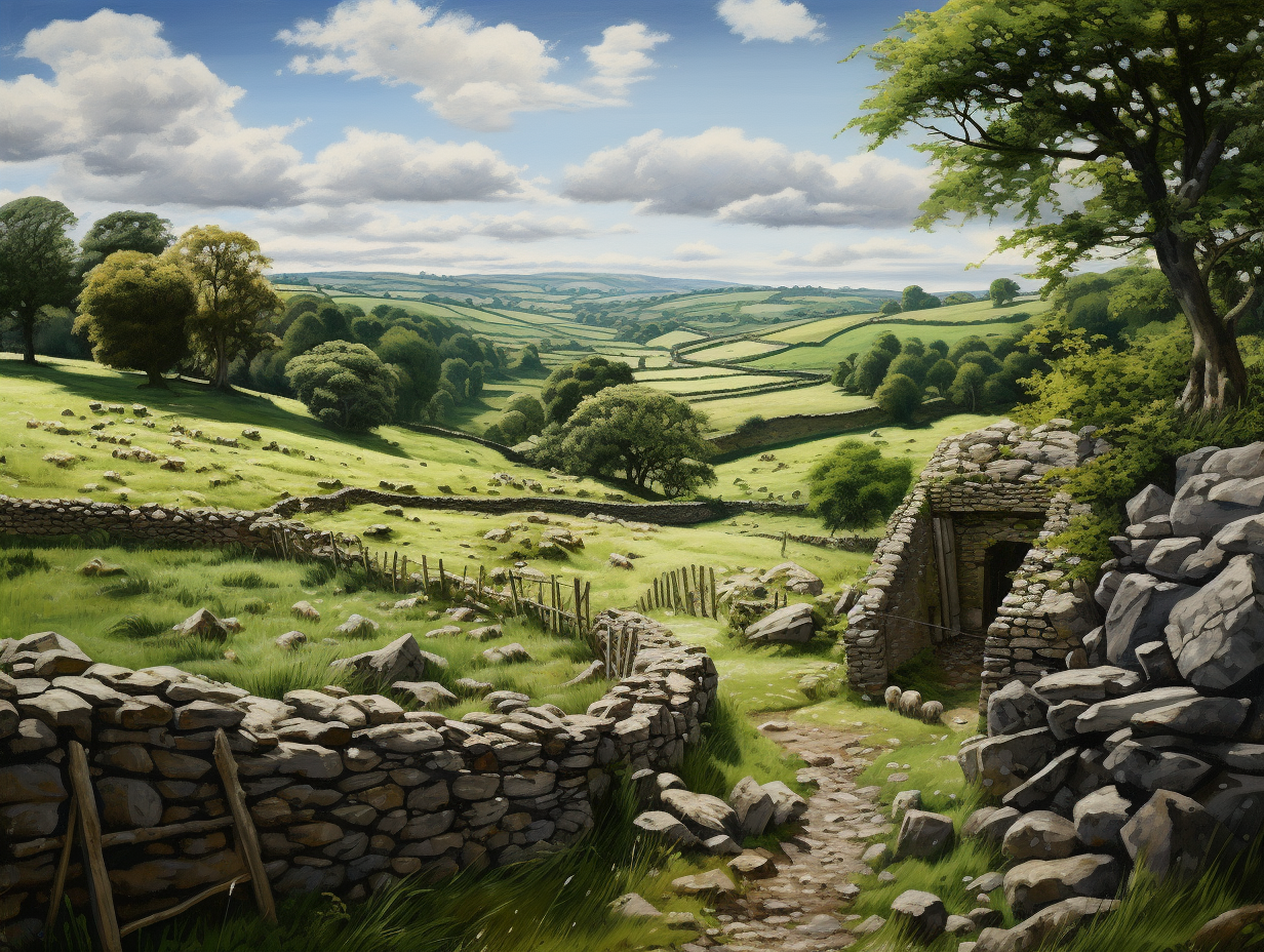 Stunning English Landscape with Rolling Hills