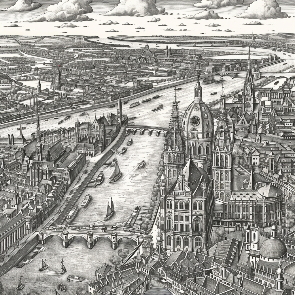 Engraving of Bordeaux City