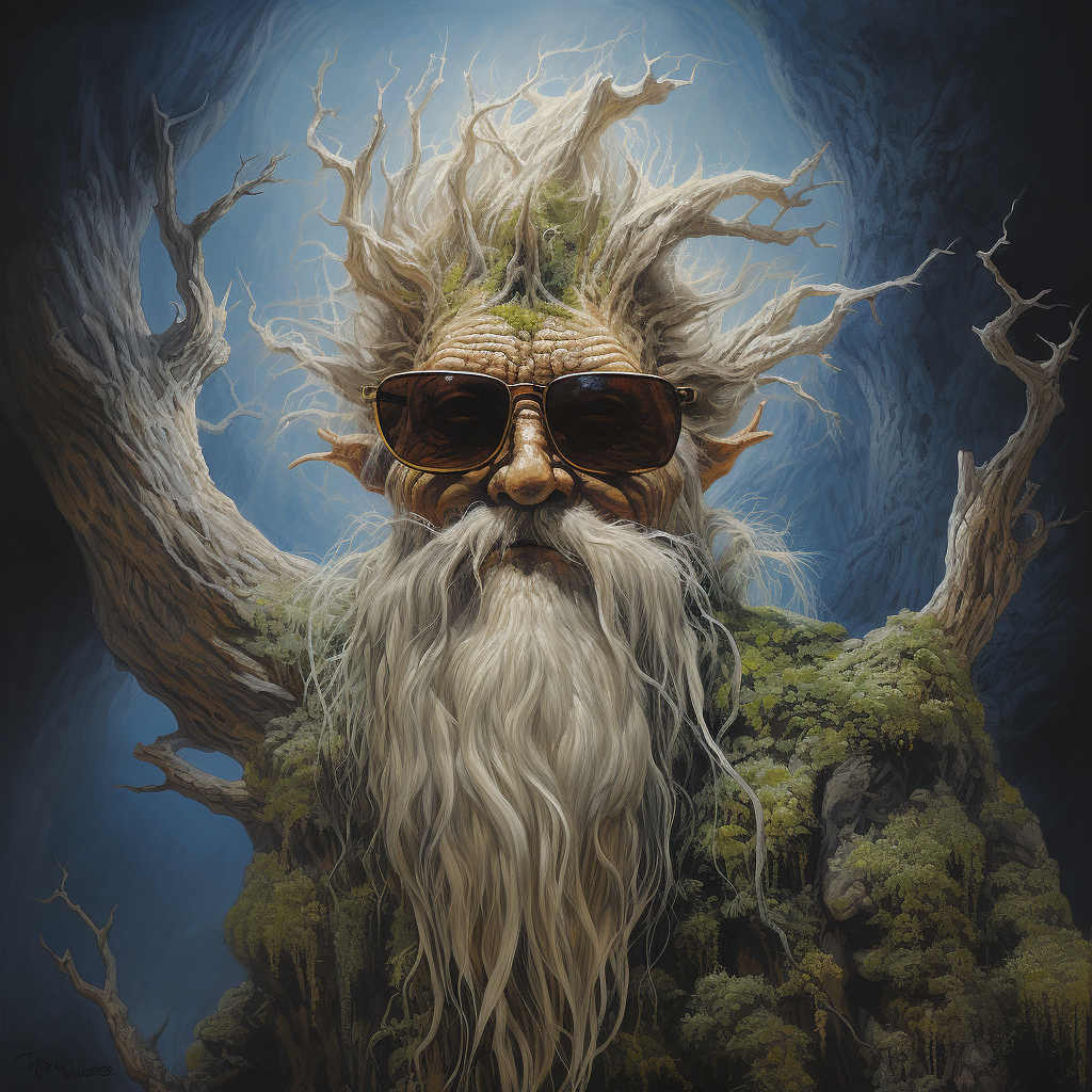 Tree Ent wearing glasses in fantasy art