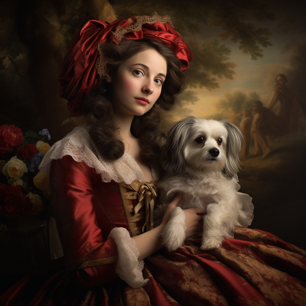 Entitled Aristocratic Lady with Lapdog