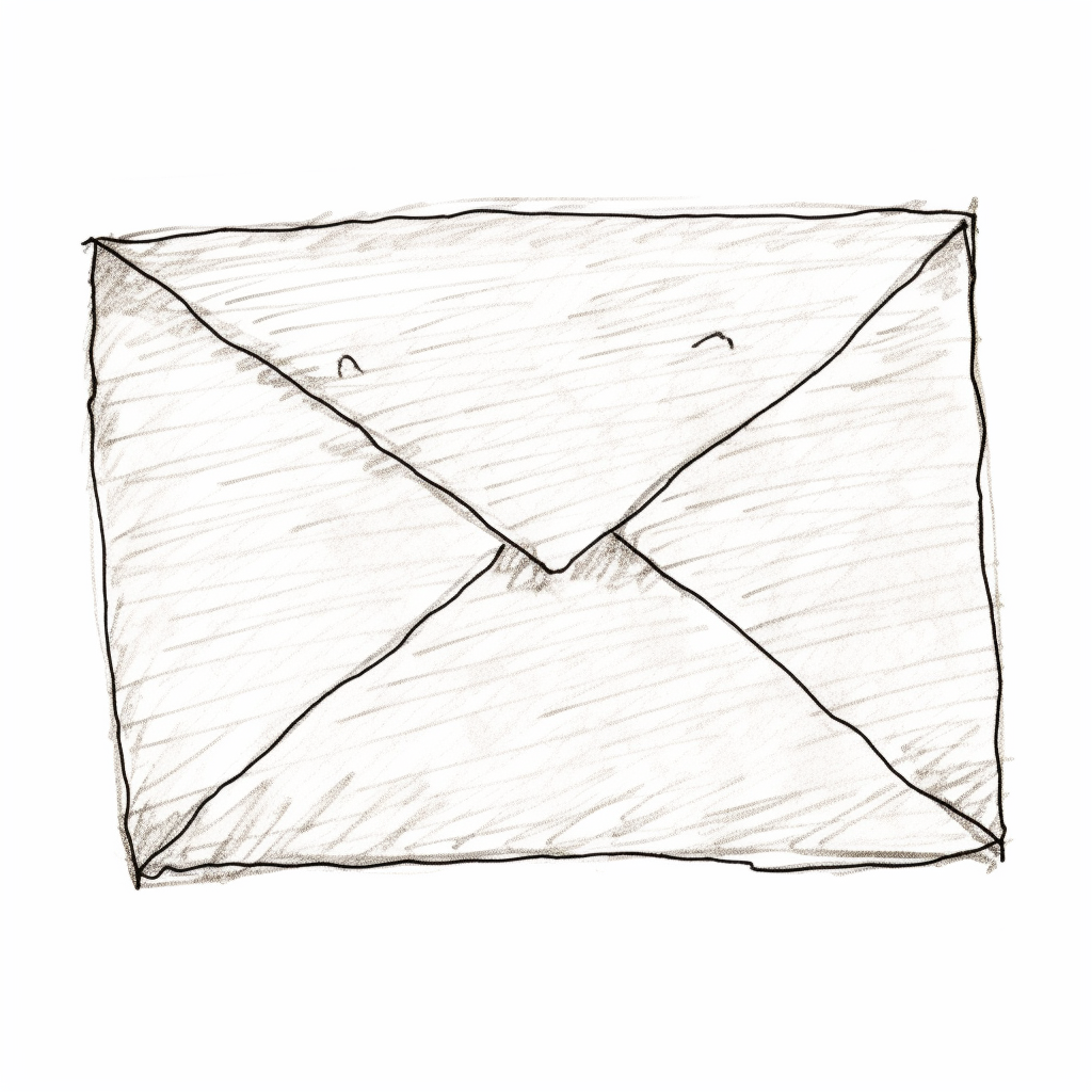 Envelope sketch on white background