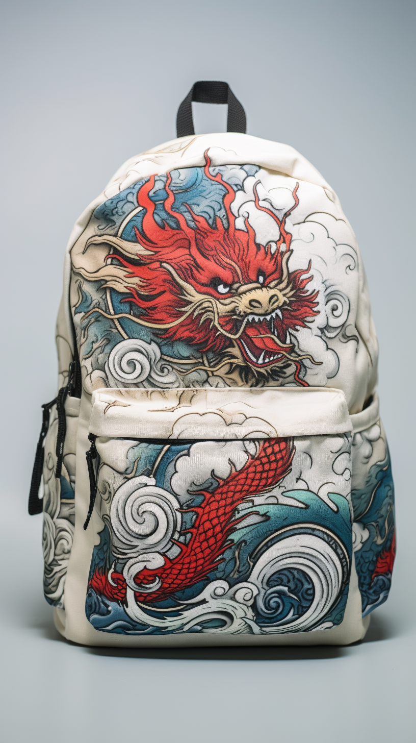 Chinese Dragon Backpack with Environmental Elements