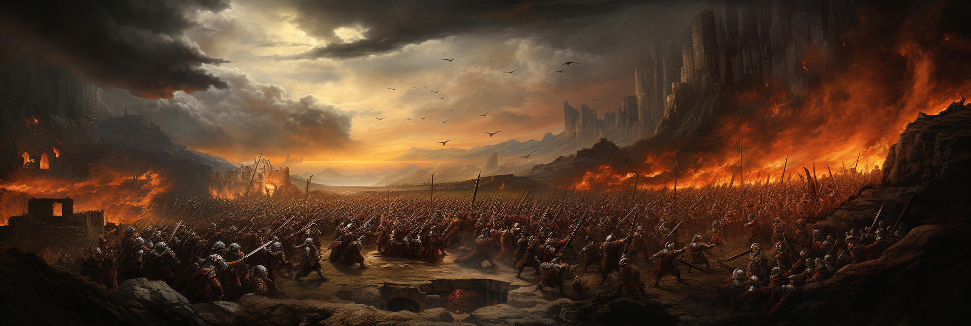 Epic Middle Earth Battle Baroque Art