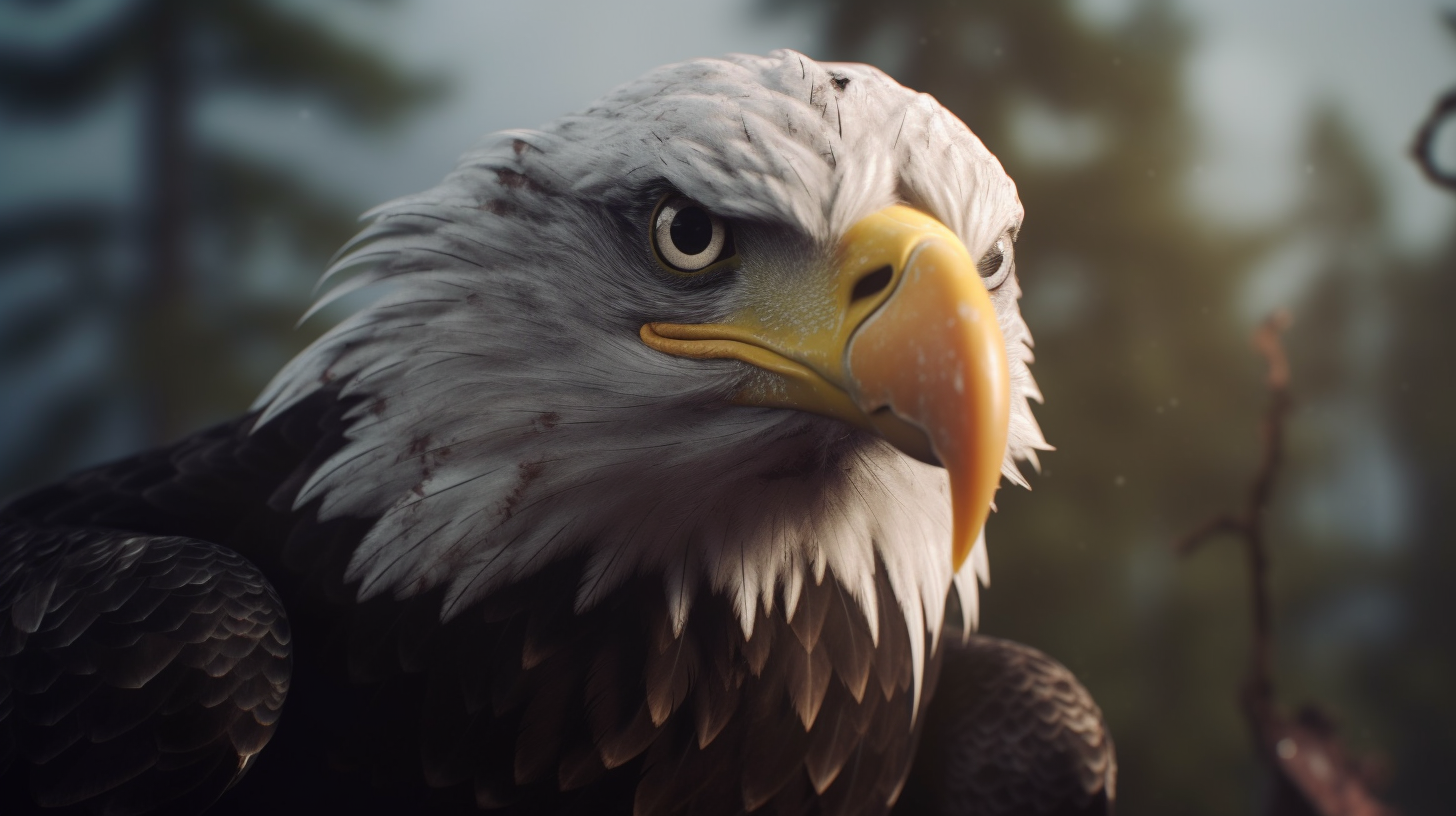 Photorealistic superhero eagle in CGI