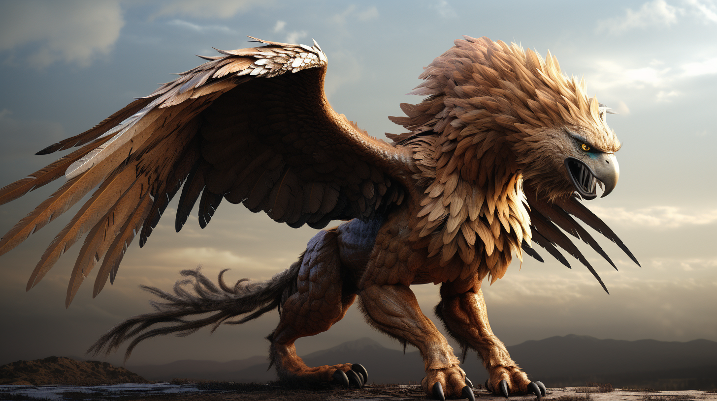 Stunning photorealistic epic griffin image