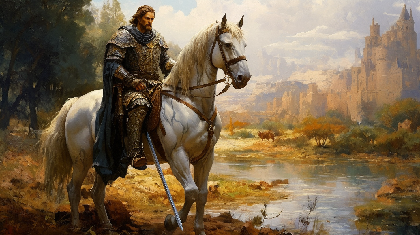 Knight in Beautiful Medieval Landscape