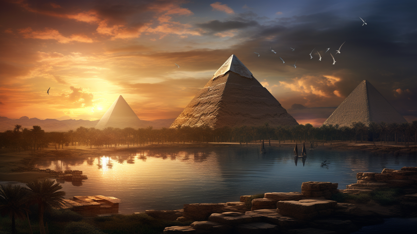 Majestic Sphinx and Pyramids