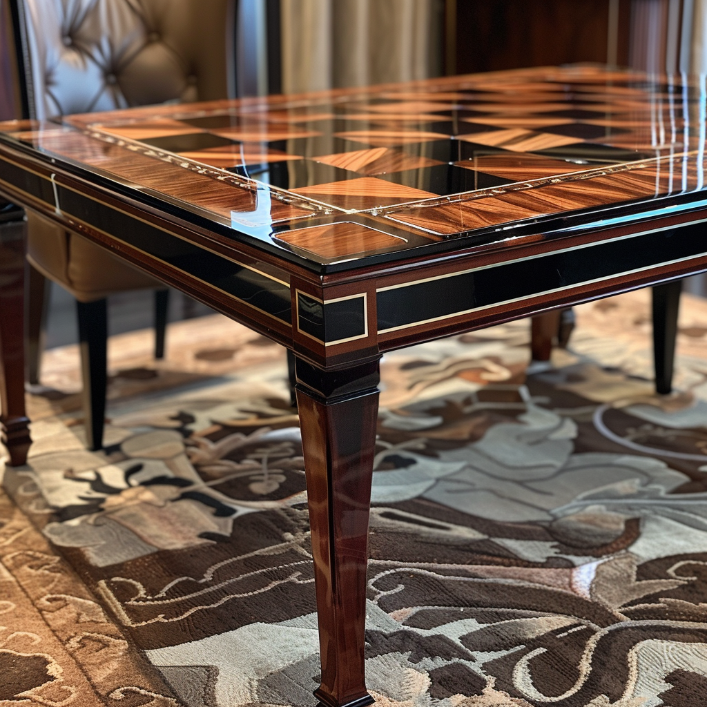 elegant epoxy resin chessboard table