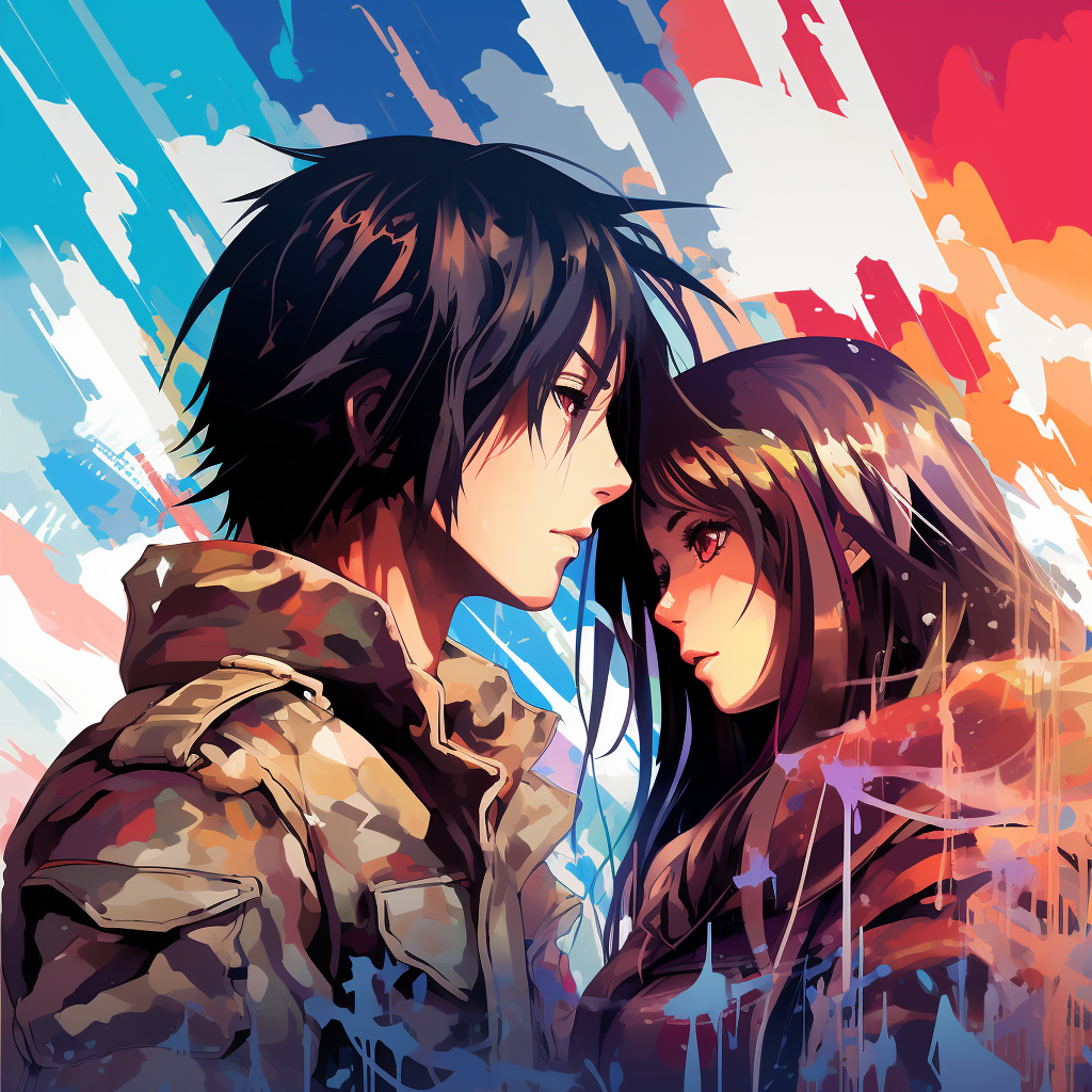 Eren and Mikasa in Love Illustration