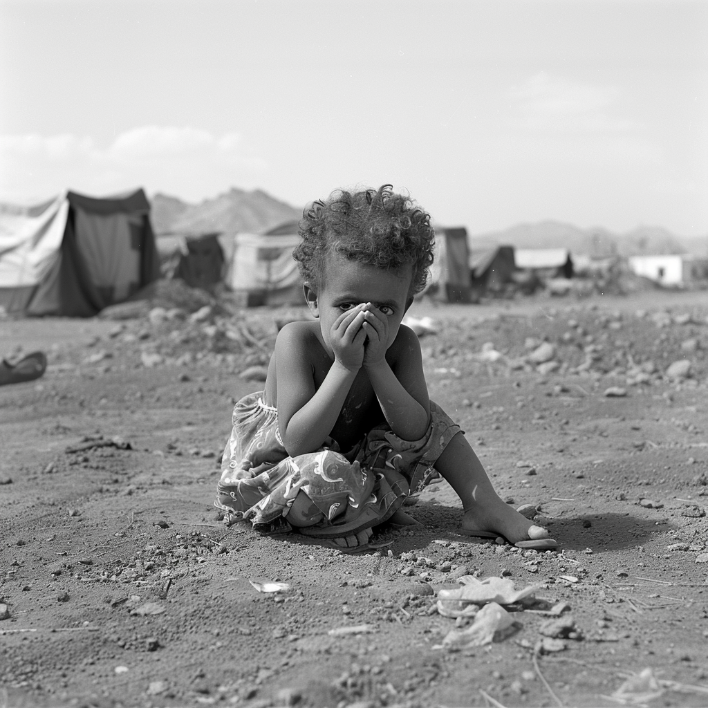 Eritrean child refugee hungry