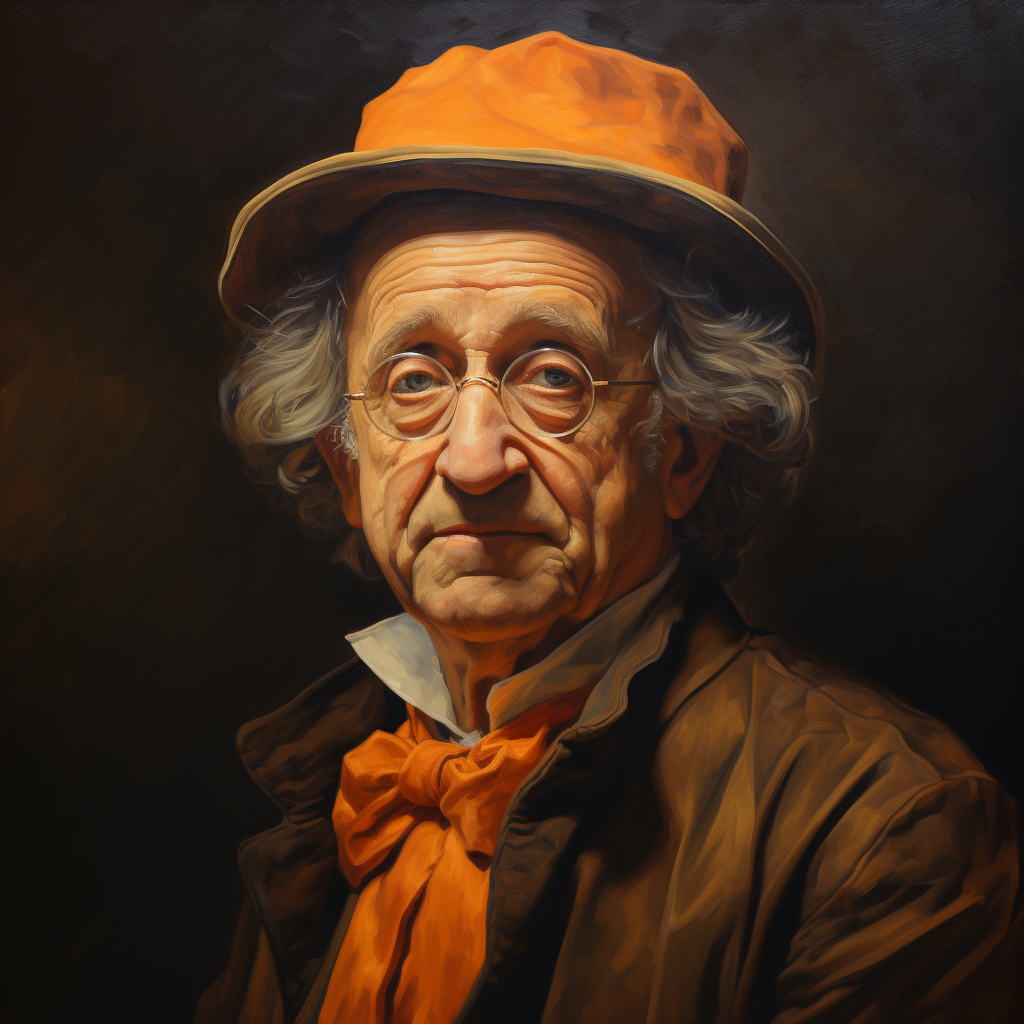 Ernst Bloch in Rembrandt Style Painting