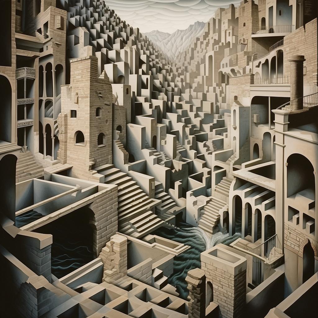 M.C. Escher artwork illusion