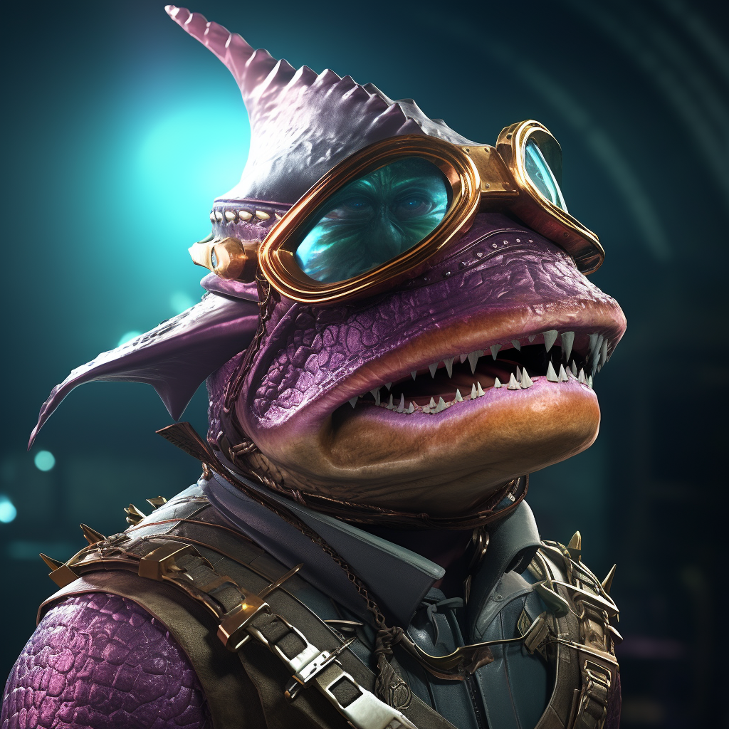 Espio the Chameleon as Megalodon