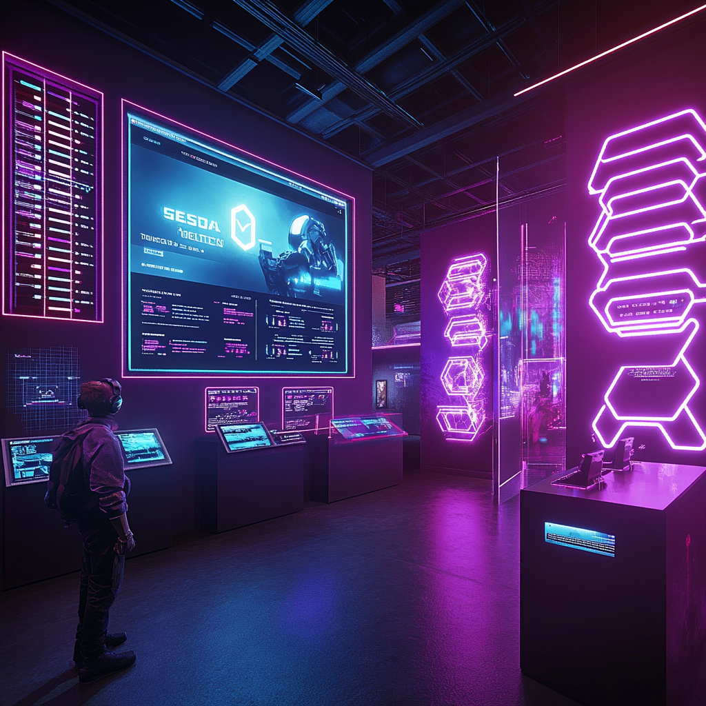 Vibrant esports interactive museum exhibit