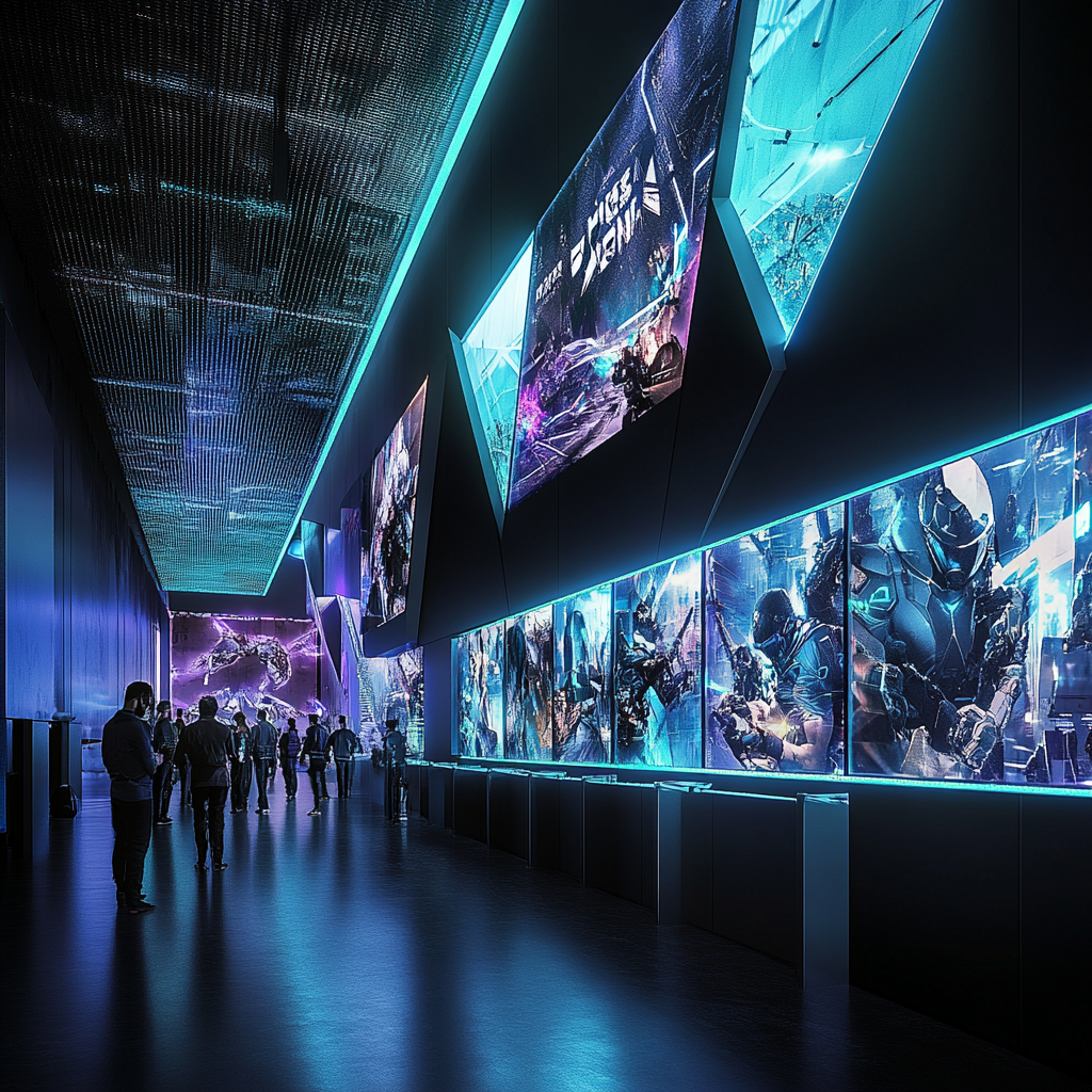 futuristic esports museum entrance design