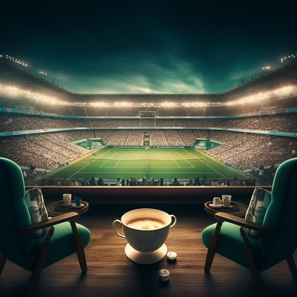 Tennis stadium inside espresso cup