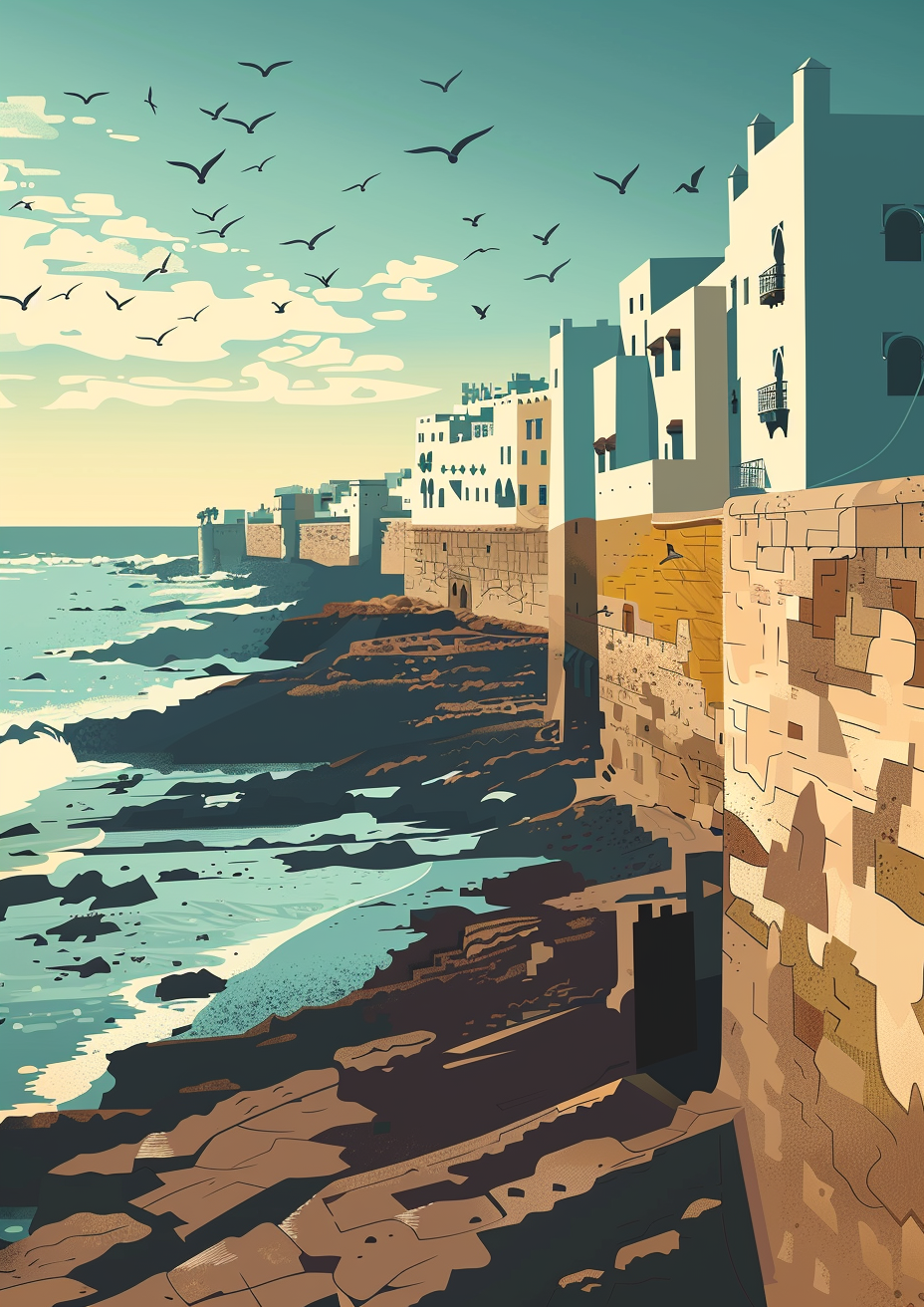 Essaouira Flat Illustration Epic 4K