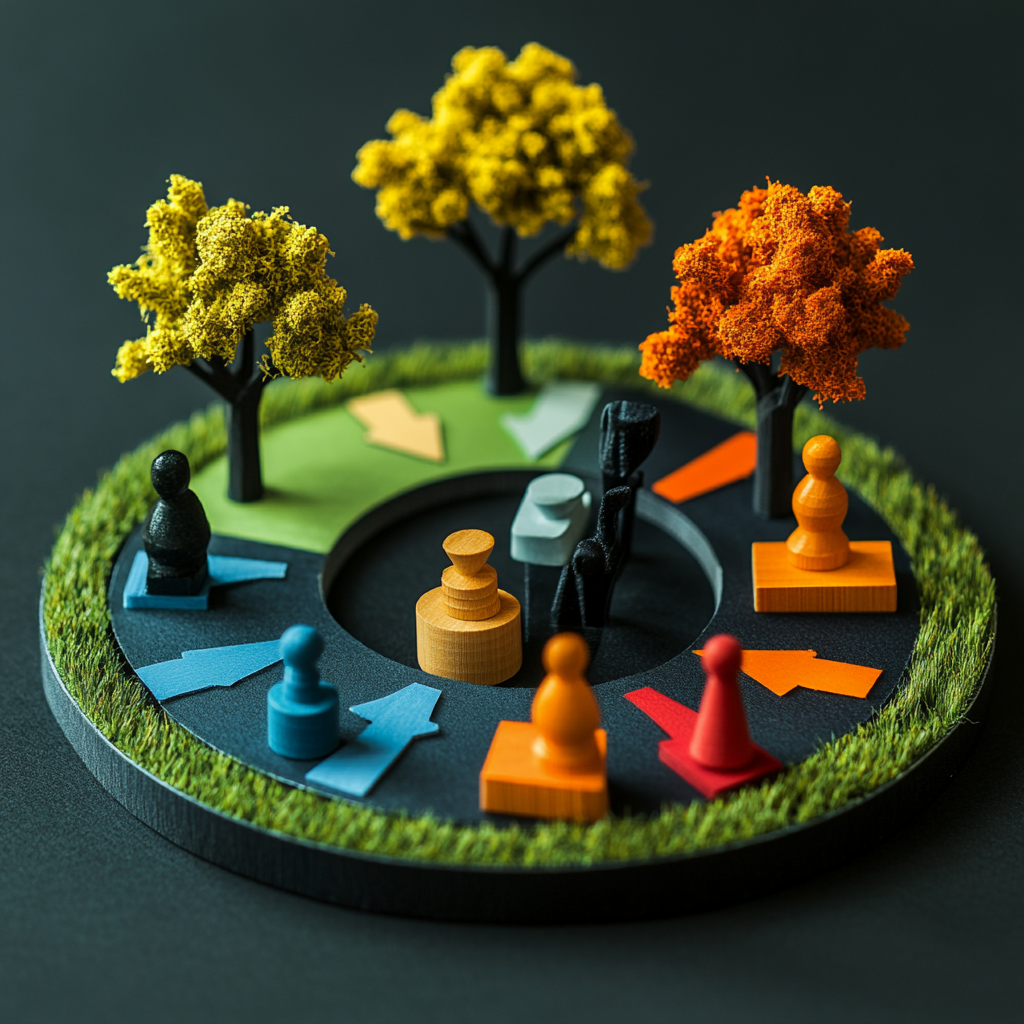 3D Estate Planning Process Game Board Illustration