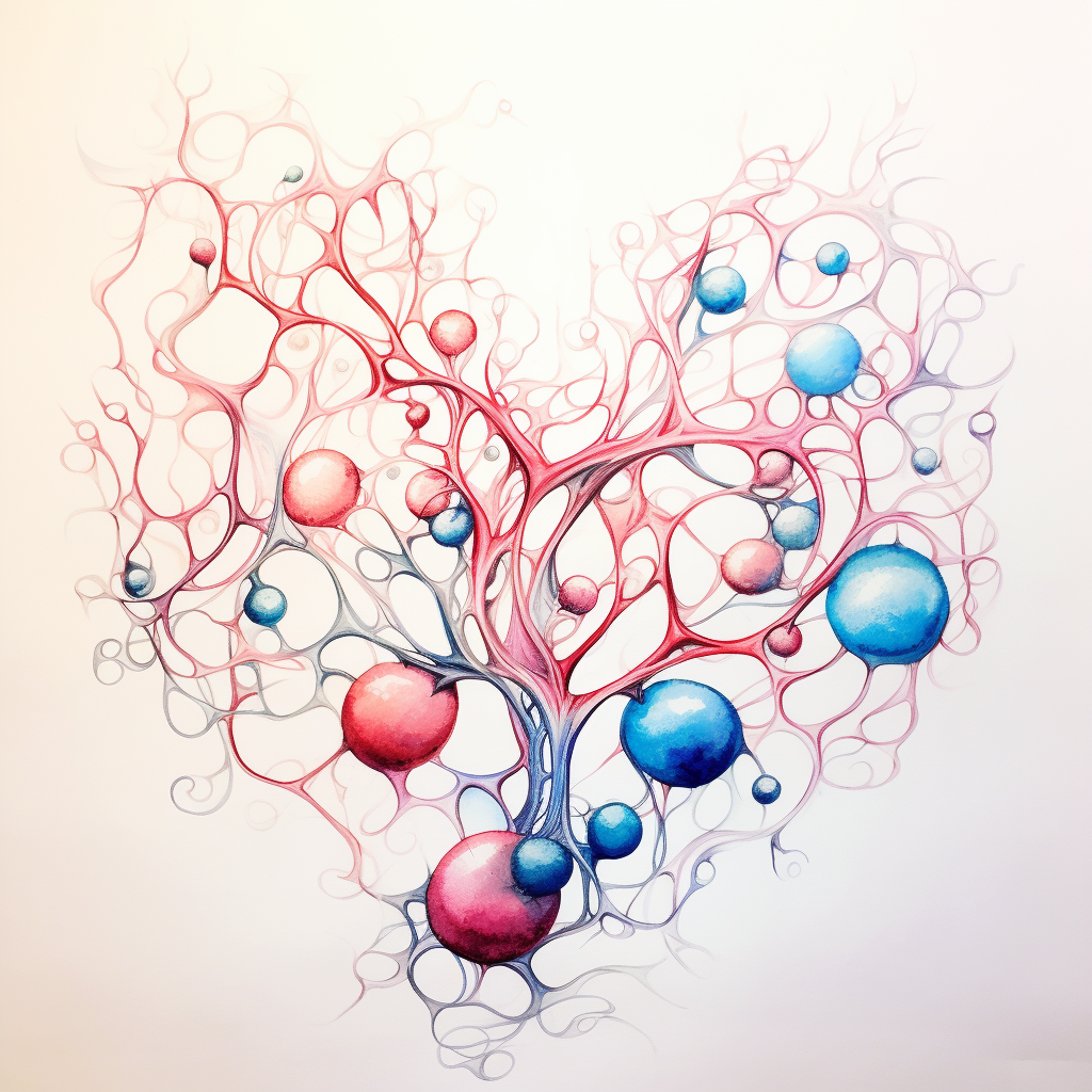 Watercolor tattoo of estrogen structure