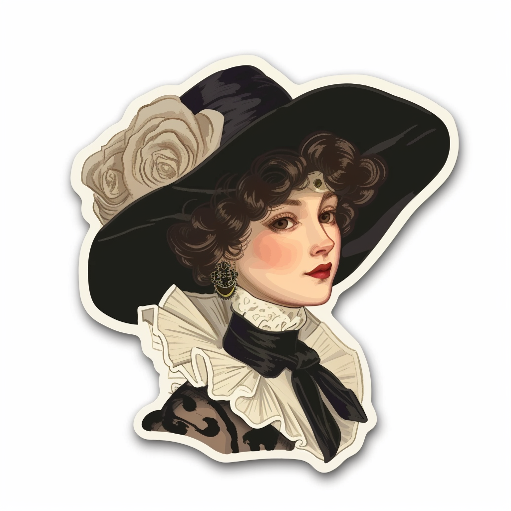 ET Vintage Gibson Girl Sticker